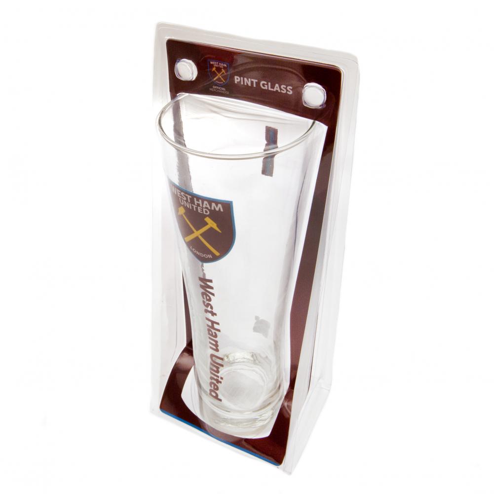West Ham United FC Tall Beer Glass: 2 - Glassware By West Ham United