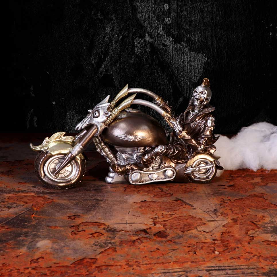 Wheels of Steel 29cm Steampunk Motorcycle Skeleton Figurine.: 1 - Figures & Collectables By Gift Moments