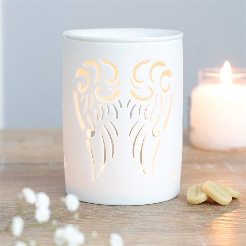 White Angel Wings Cut Out Oil Burner: 1 - Oil & Wax Burners By Gift Moments