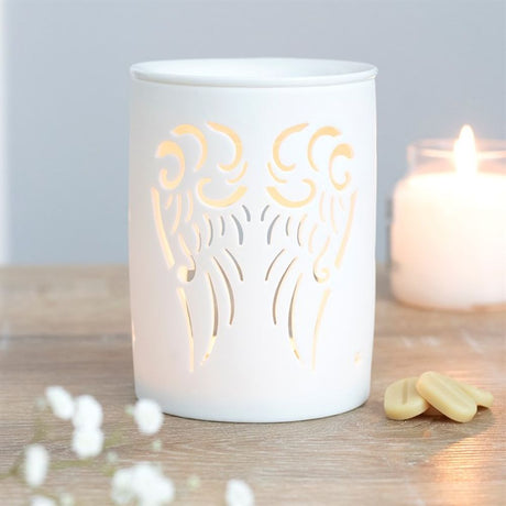 White Angel Wings Cut Out Oil Burner: 1 - Oil & Wax Burners By Gift Moments