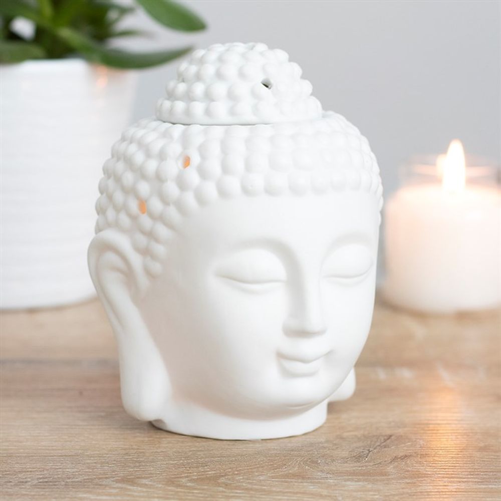 White Buddha Head Oil Burner: 1 - Oil & Wax Burners By Gift Moments