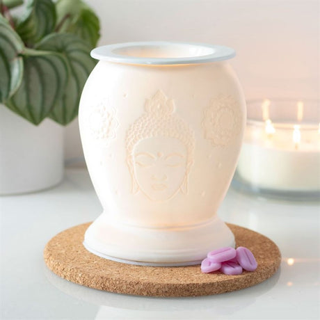 White Ceramic Buddha Electric Oil Burner: 1 - Oil & Wax Burners By Gift Moments