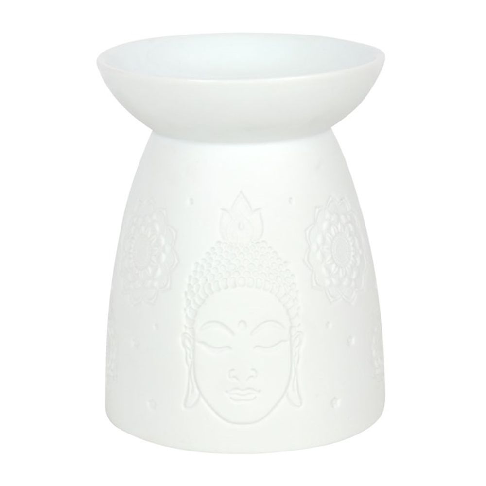 White Ceramic Buddha Face Oil Burner: 2 - Oil & Wax Burners By Gift Moments
