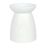 White Ceramic Buddha Face Oil Burner: 2 - Oil & Wax Burners By Gift Moments