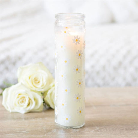 White Daisy Tube Candle: 1 - Candles By Gift Moments