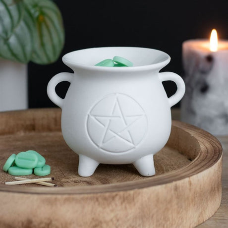 White Pentagram Cauldron Oil Burner: 1 - Oil & Wax Burners By Gift Moments