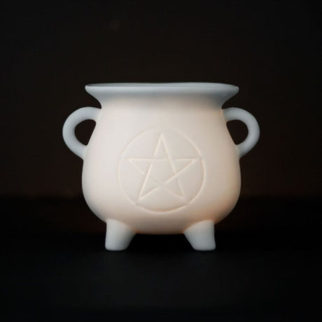 White Pentagram Cauldron Oil Burner: 2 - Oil & Wax Burners By Gift Moments