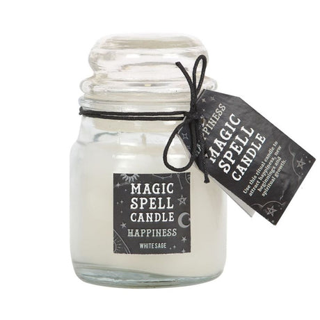 White Sage ’Happiness’ Spell Candle Jar: 2 - Candles By Gift Moments