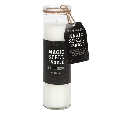 White Sage ’Happiness’ Spell Tube Candle: 1 - Candles By Gift Moments