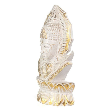 Whitewash Albasia Wood Thai Buddha: 2 - Ornaments By Gift Moments