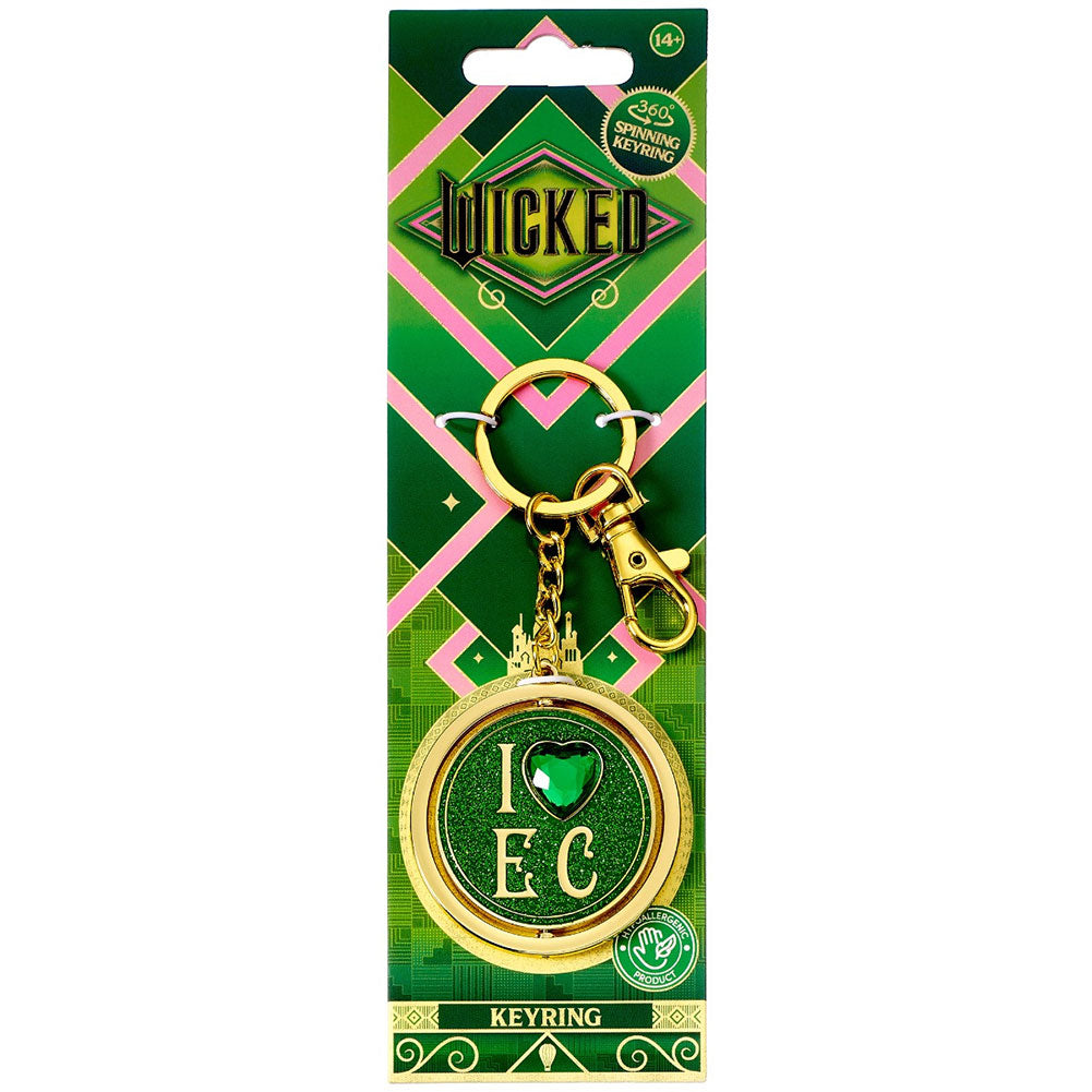Wicked I Love Emerald City Spinner Keyring - Shop Keyrings At Gift Moments - 5