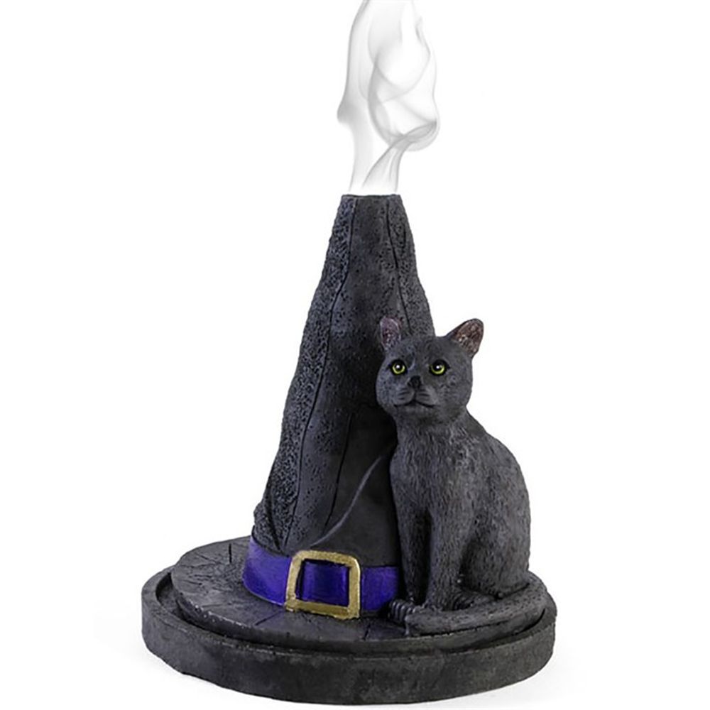 Witch Hat With Cat Incense Cone Holder: 1 - Incense Holders By Gift Moments