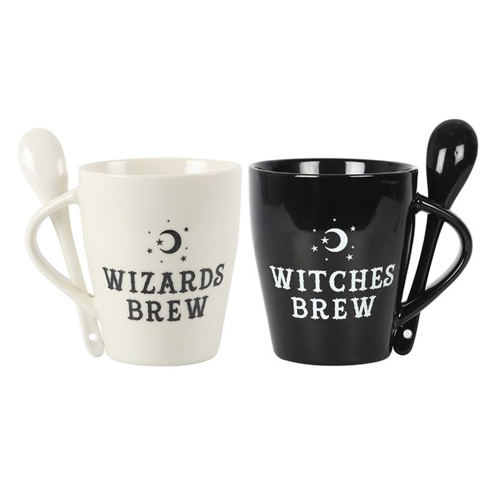 Witch and Wizard Couples Mug and Spoon Set: 2 - Mugs By Gift Moments