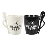 Witch and Wizard Couples Mug and Spoon Set: 2 - Mugs By Gift Moments