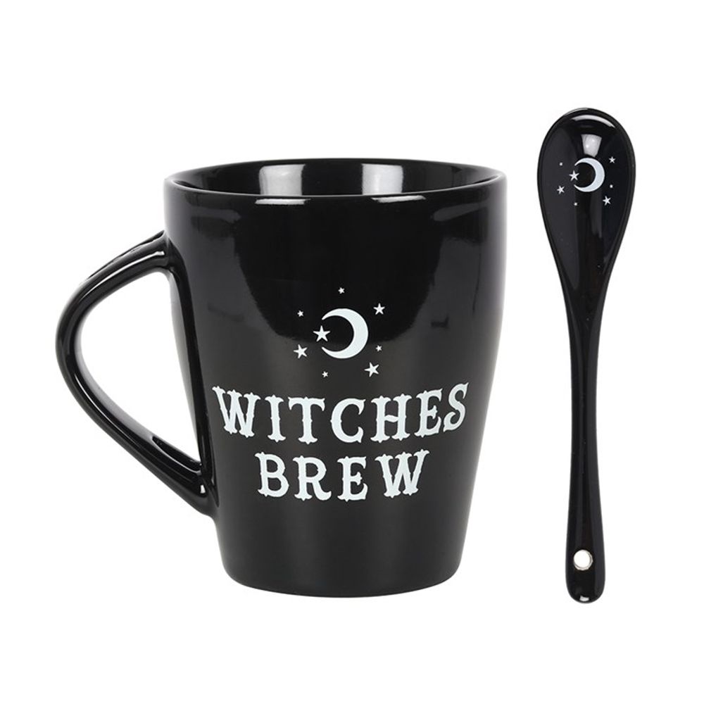 Witches Brew Mug and Spoon Set: 4 - Mugs By Gift Moments
