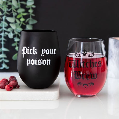 Witches Brew Stemless Wine Glass: 5 - Glassware By Gift Moments