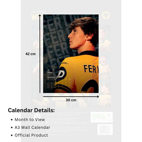 Wolverhampton Wanderers FC A3 Calendar 2026: 5 - Calendars By Wolverhampton Wanderers