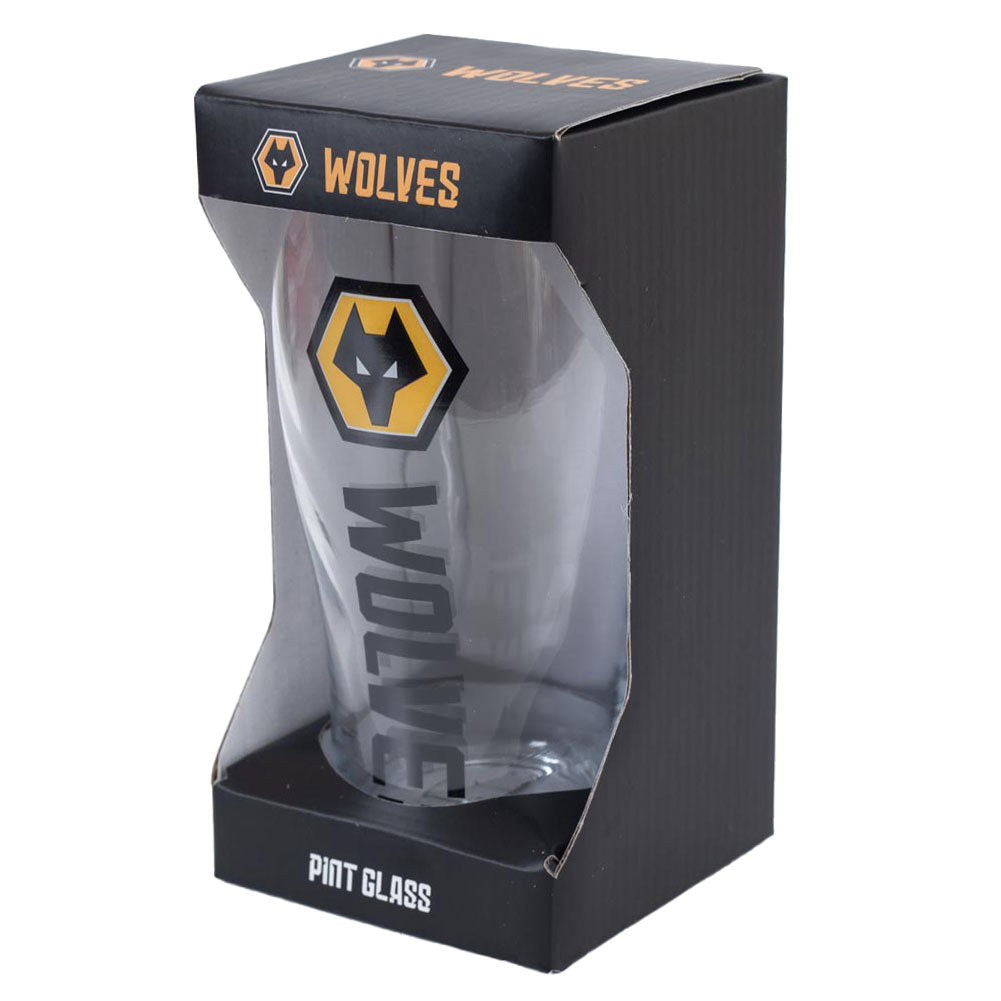 Wolverhampton Wanderers FC Tulip Pint Glass - Shop Beer Glasses At Gift Moments - 1
