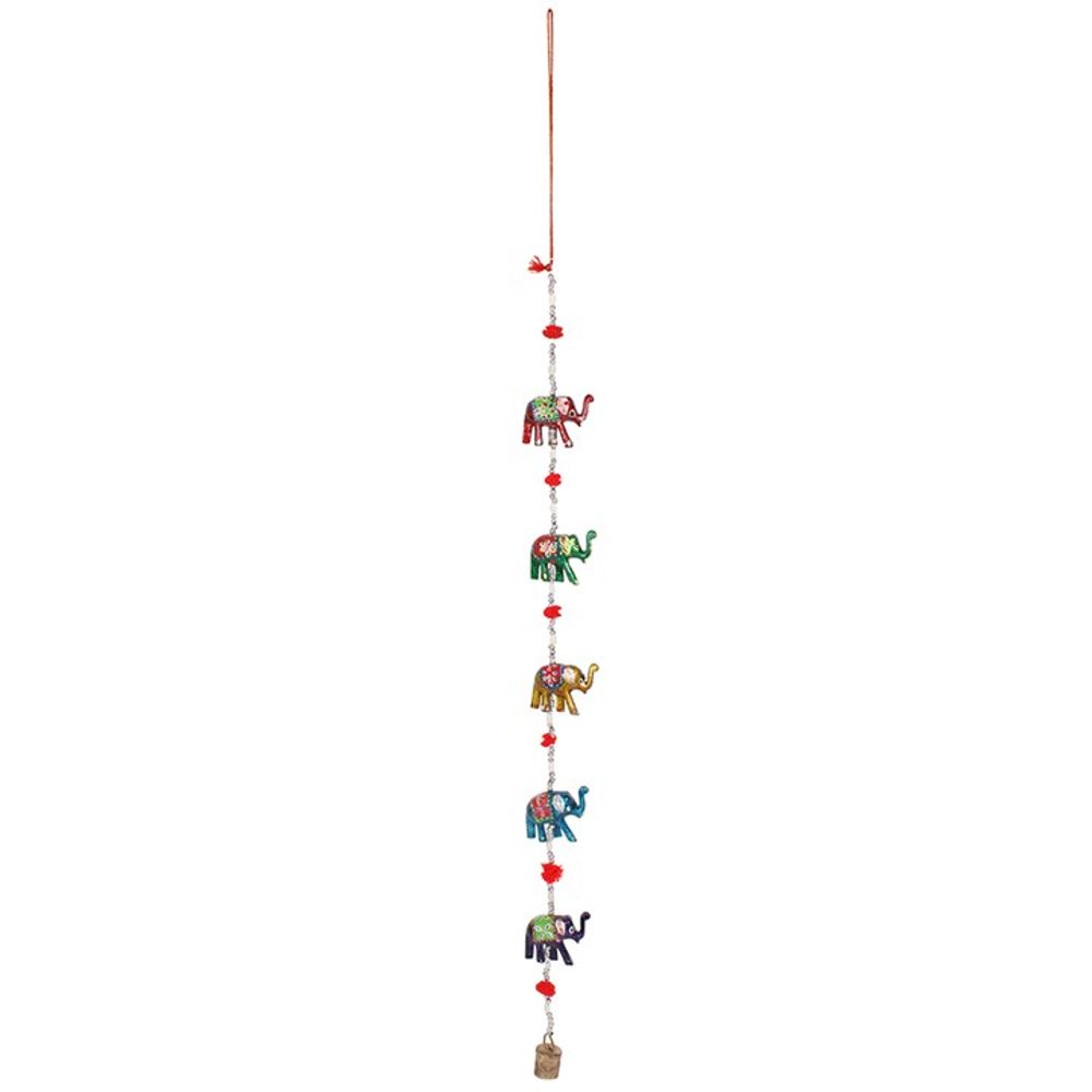 Wooden Hanging Elephant Decoration with Bell: 2 - By Gift Moments