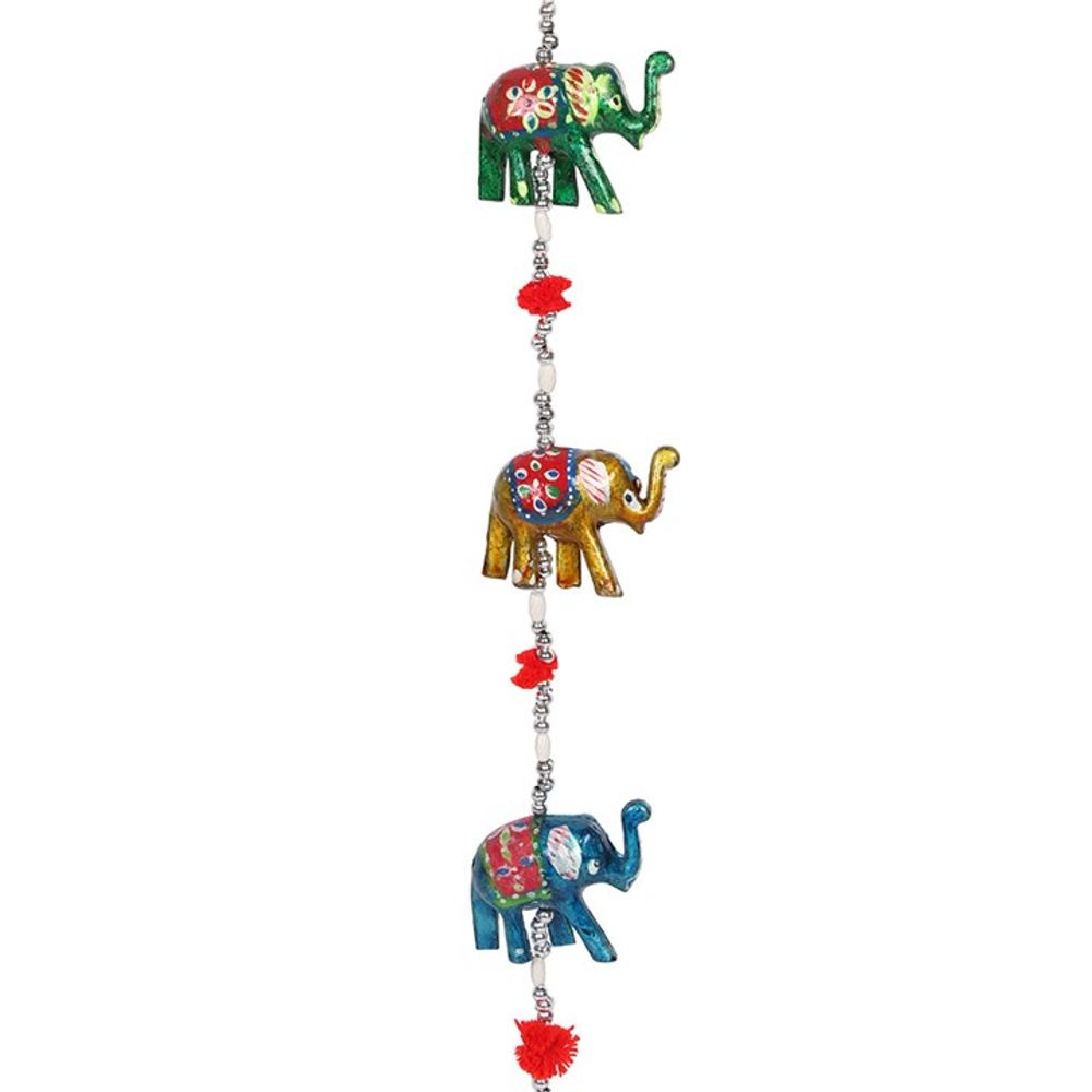 Wooden Hanging Elephant Decoration with Bell: 1 - By Gift Moments
