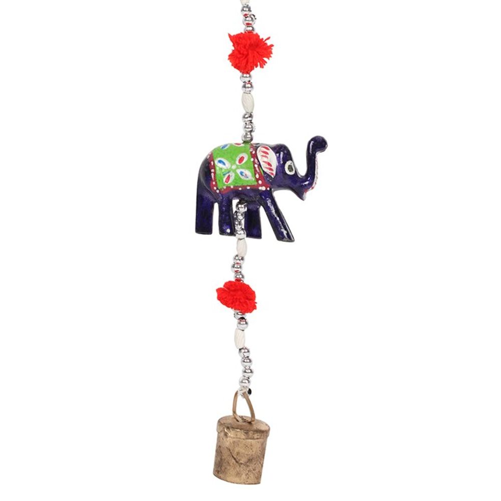 Wooden Hanging Elephant Decoration with Bell: 3 - By Gift Moments