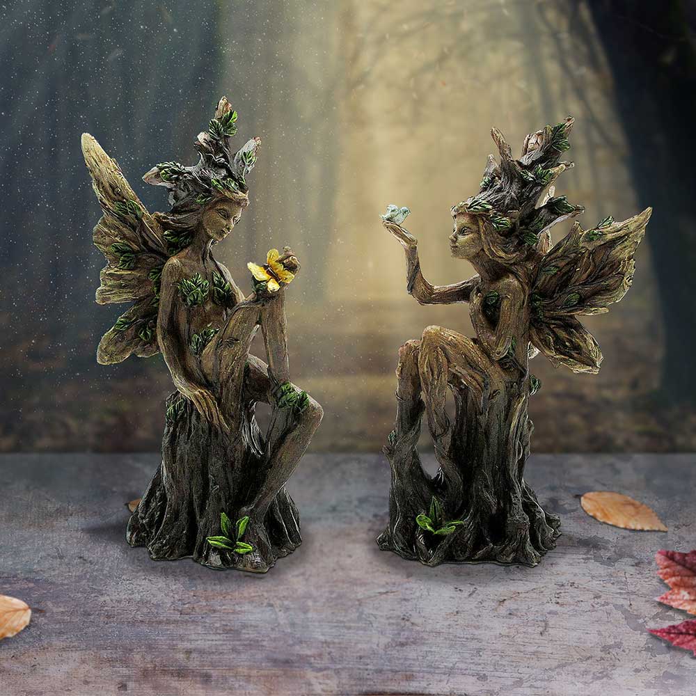 Woodland Beauty Tree Fairy Figurines (set of 2) - Shop Figurines Small (Under 15cm) At Gift Moments - 1