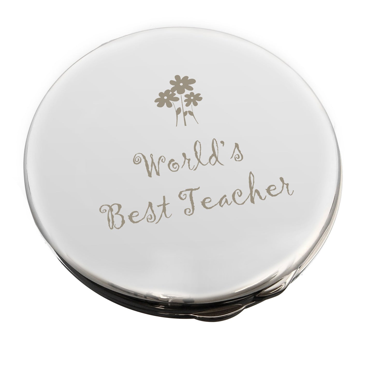 Worlds Best Teacher Round Compact Mirror: 2 - Compact Mirrors By Gift Moments