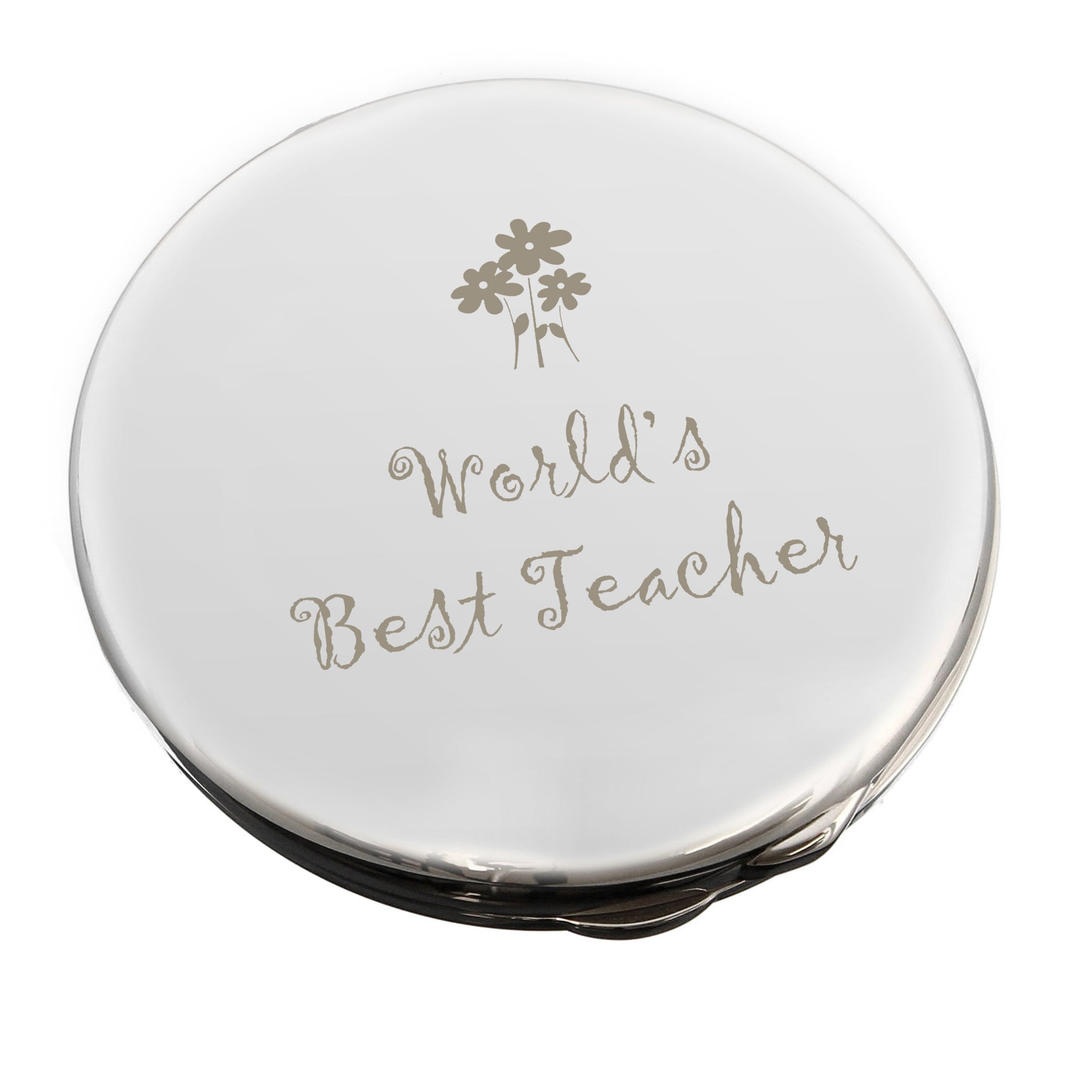 Worlds Best Teacher Round Compact Mirror: 2 - Compact Mirrors By Gift Moments