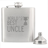 Worlds Best Uncle Hip Flask: 3 - Hip Flasks By Gift Moments