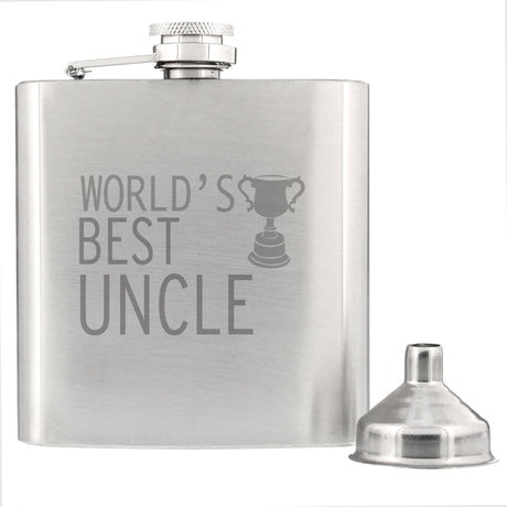 Worlds Best Uncle Hip Flask: 3 - Hip Flasks By Gift Moments
