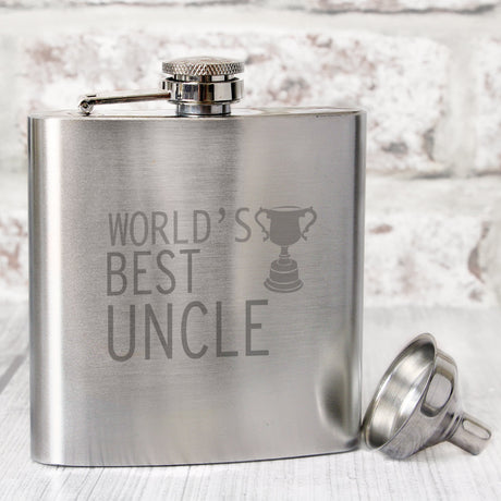 Worlds Best Uncle Hip Flask: 1 - Hip Flasks By Gift Moments