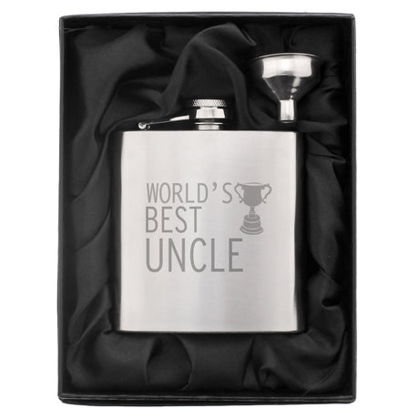Worlds Best Uncle Hip Flask: 2 - Hip Flasks By Gift Moments
