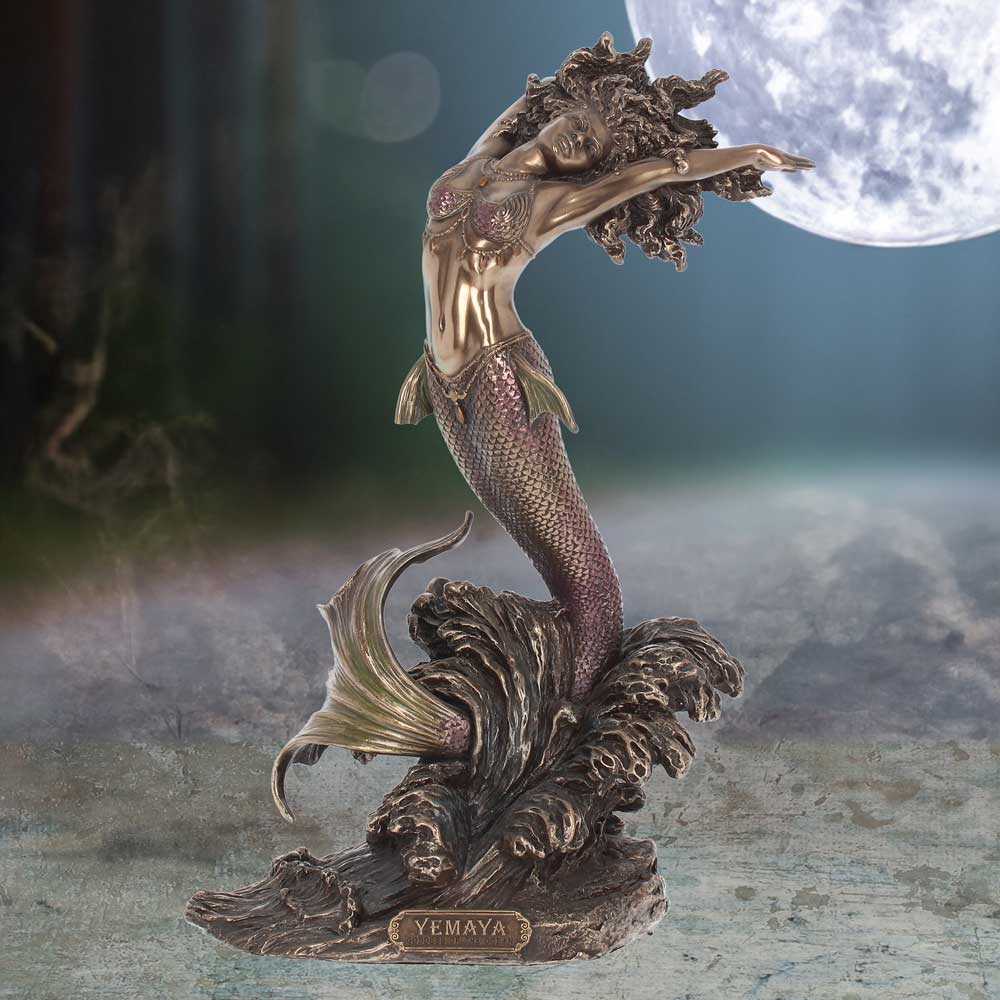 Yemaya Goddess of Water Figurine Bronze Mermaid Ocean Ornament: 1 - Figures & Collectables By Gift Moments
