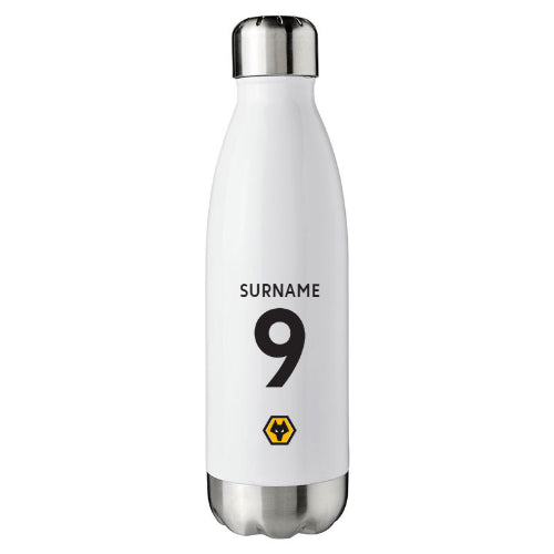 Personalised Wolves FC Back of Shirt Insulated Water Bottle