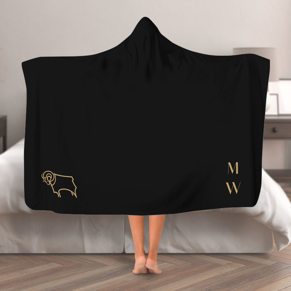 Personalised Derby County FC Adult Hooded Blanket