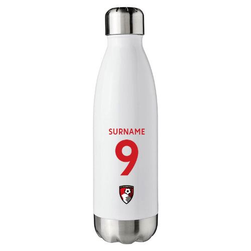 Personalised AFC Bournemouth Back of Shirt Insulated Water Bottle