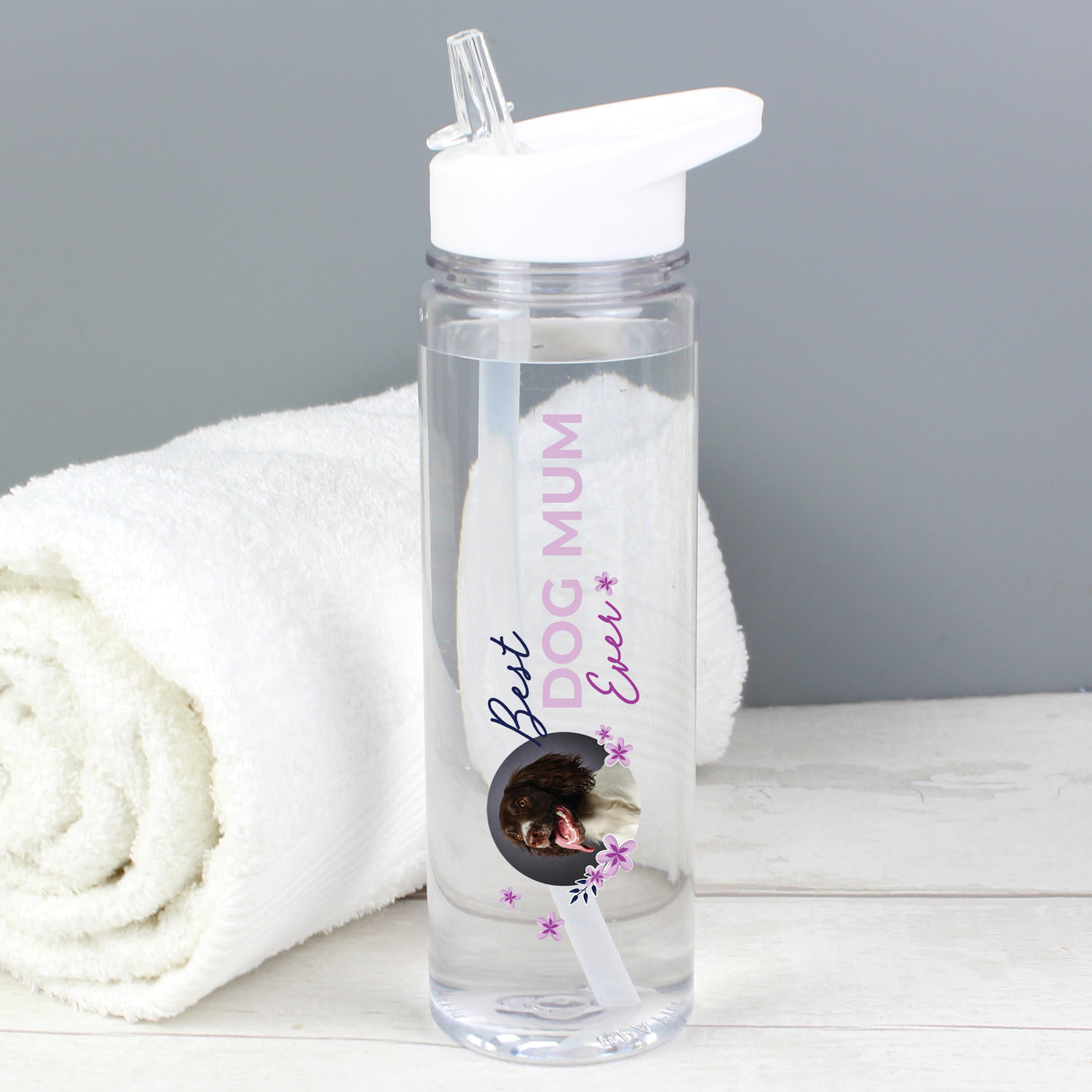 Floral Best Ever Photo Upload Water Bottle - Gift Moments