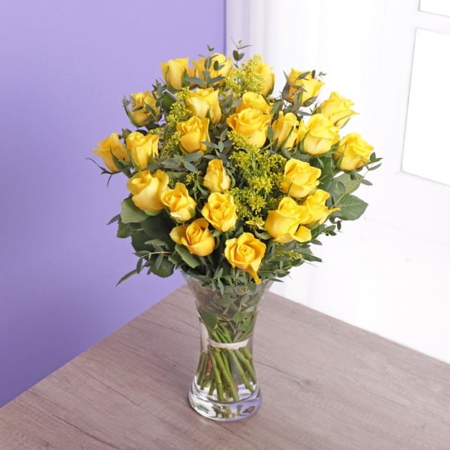 24 Yellow Roses Bouquet - Gift Moments