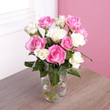 Letterbox Pink & White Roses - Gift Moments