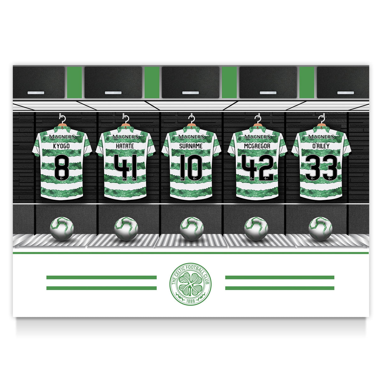 Personalised Celtic FC Dressing Room Poster