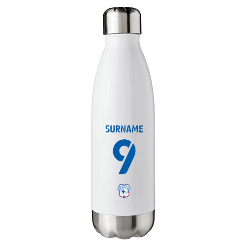 Personalised Cardiff City FC Back of Shirt Insulated Water Bottle