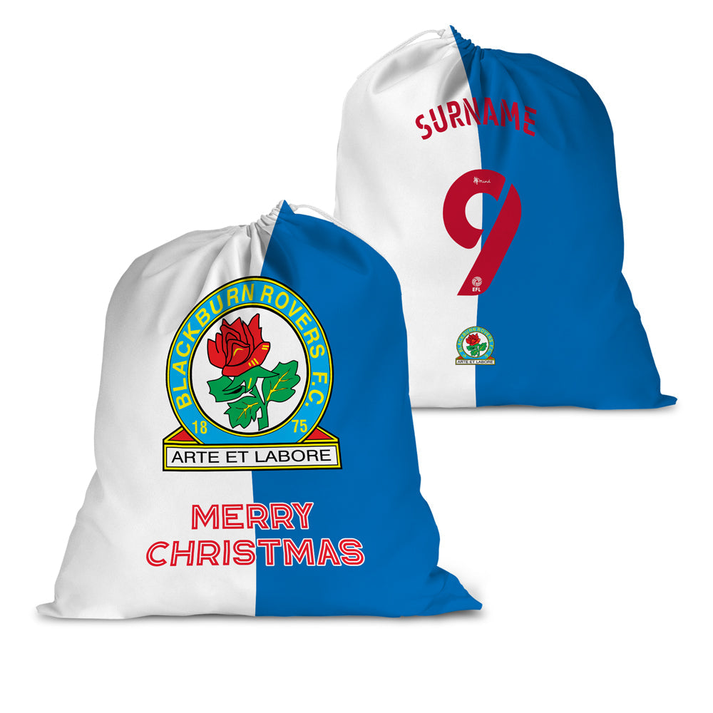 Personalised Blackburn Rovers FC Shirt Santa Sack