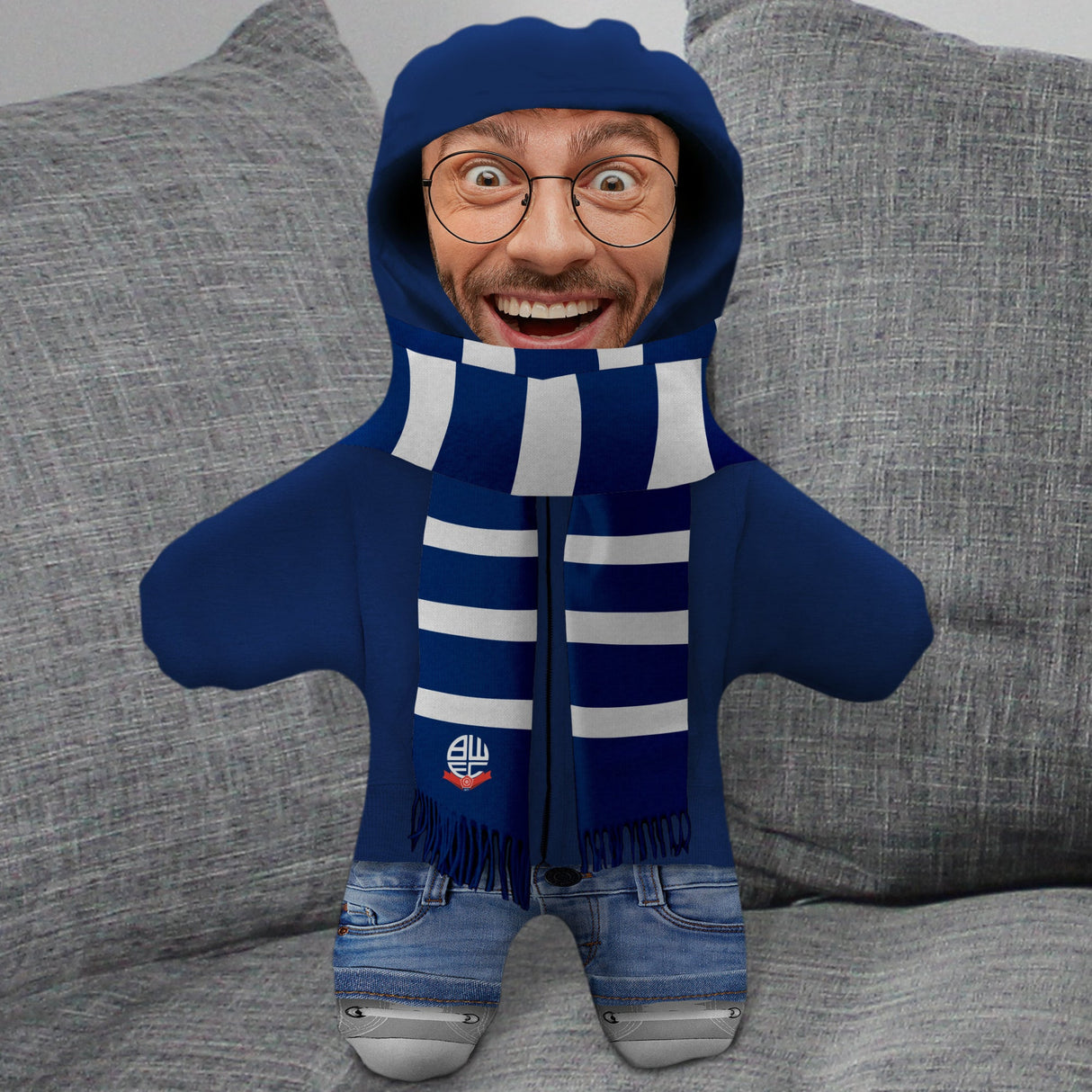 Personalised Bolton Wanderers FC Mini Me Photo Cushion