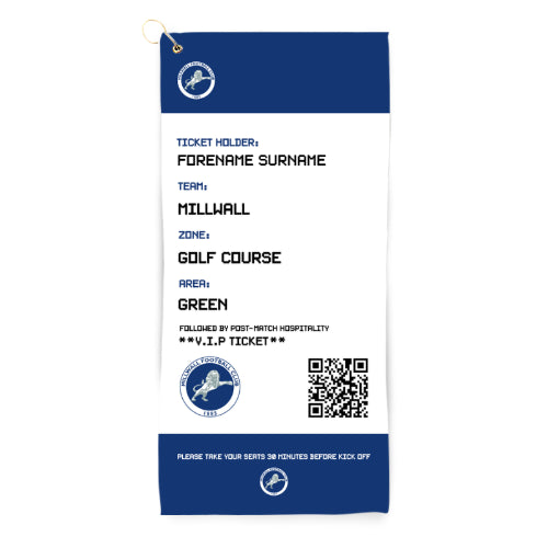 Personalised Millwall FC Ticket Golf Towel