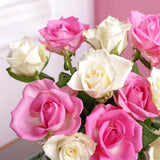 Letterbox Pink & White Roses - Gift Moments