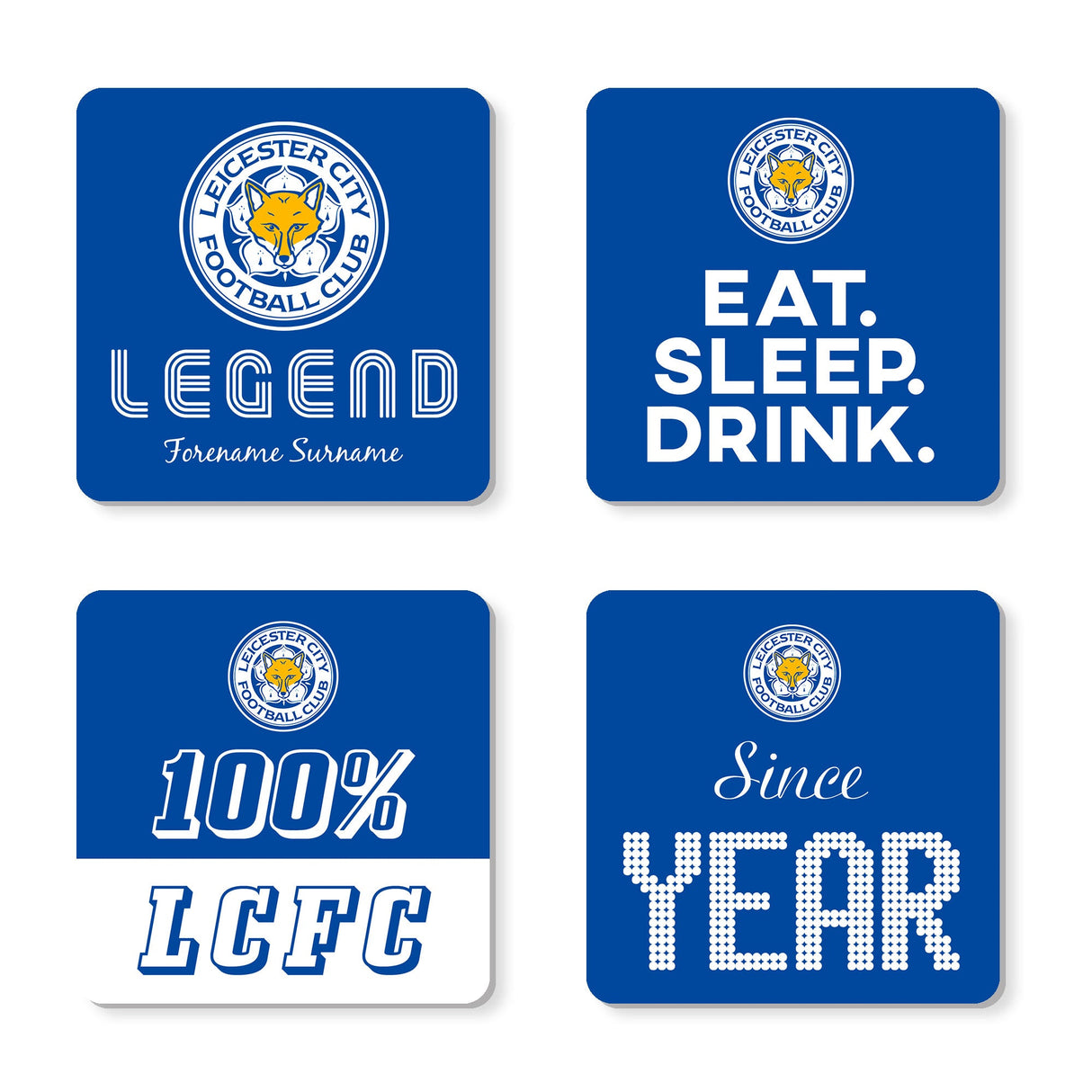 Personalised Leicester City FC Coasters