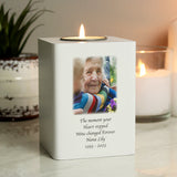 Photo Upload Wooden Tea light Holder - Gift Moments