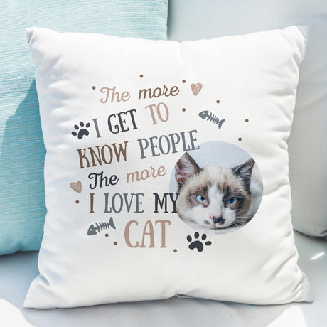 I Love My Cat Photo Upload Cushion - Gift Moments