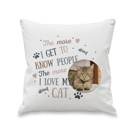 I Love My Cat Photo Upload Cushion - Gift Moments