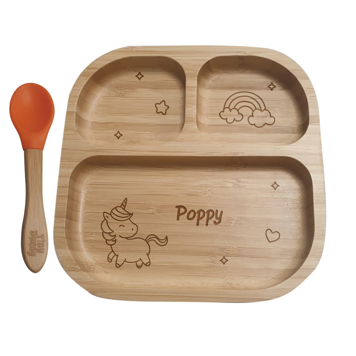 Unicorn Bamboo Suction Plate & Spoon - Gift Moments